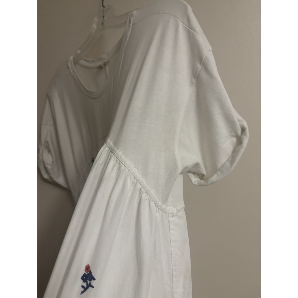 Pilcro Short Sleeve White Embroidered T-Shirt Maxi/Midi Dress S Anthropologie - Picture 8 of 16